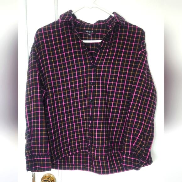 Flannel Westlake Shirt in Stoppard Plaid pink black small - Picture 3 of 7